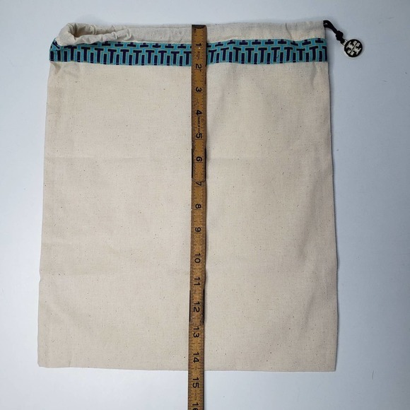 Tory Burch Shoe Dust Bag Natural Beige Cinch Drawstring Close Storage - Picture 6 of 7